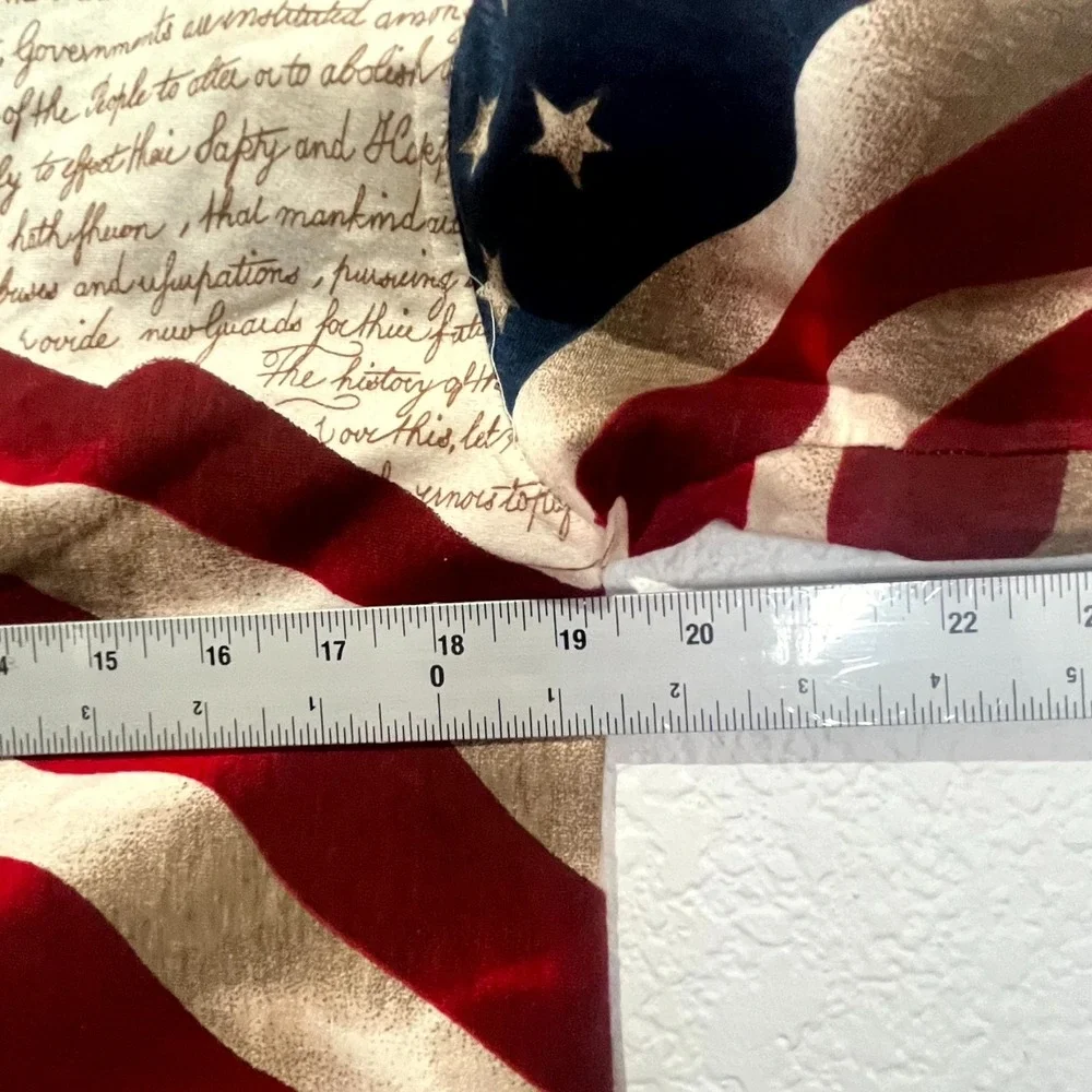 American Summer Polo Shirt Mens S Beige Graphic Declaration of Independence Flag